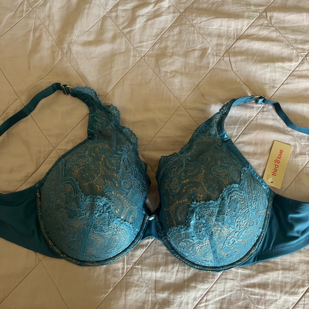 NWT Thirdlove All Day Lace Uplift Plunge Bra. 42 D.